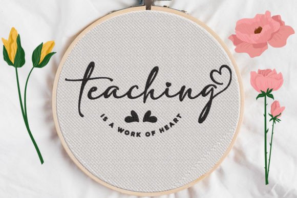 Teaching is a Work of Heart Embroidery Review